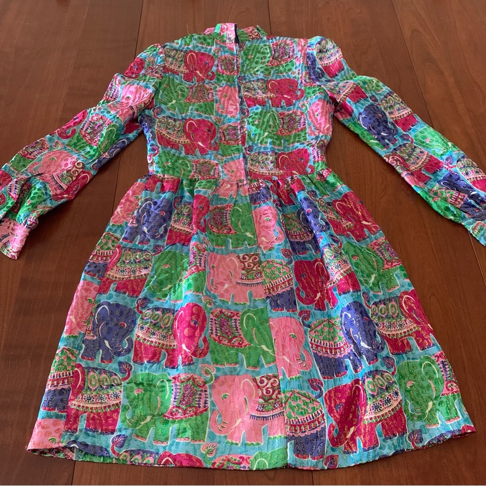 Colorful Elephant Print Mini Dress - Multicolor - Picture 3 of 13